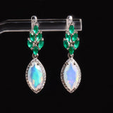 ‘Sonora’ Marquise Opal Agate Drop Earrings – on display stand
