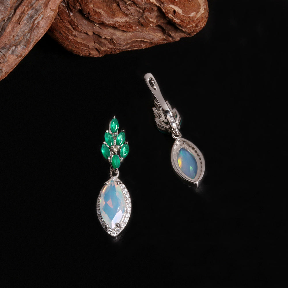 ‘Sonora’ Marquise Opal Agate Drop Earrings – side view