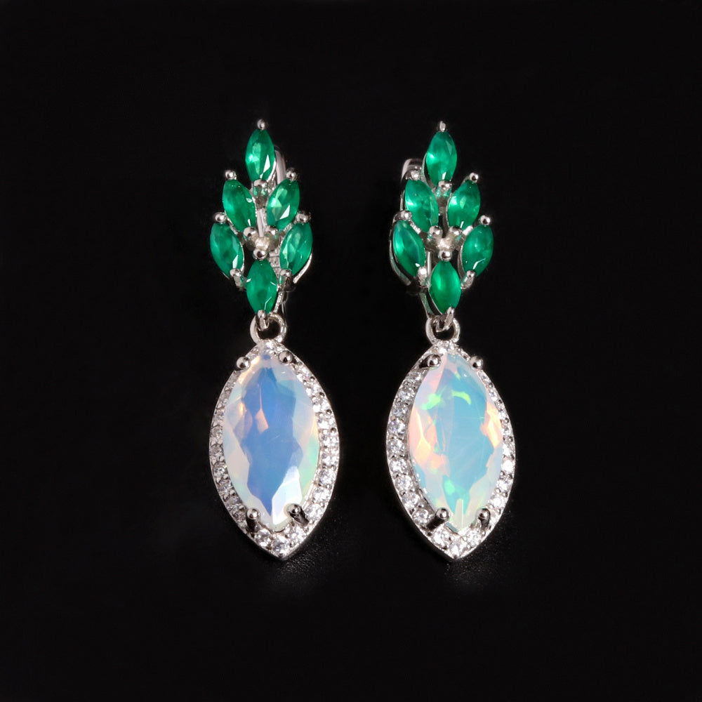 ‘Sonora’ Marquise Opal Agate Drop Earrings