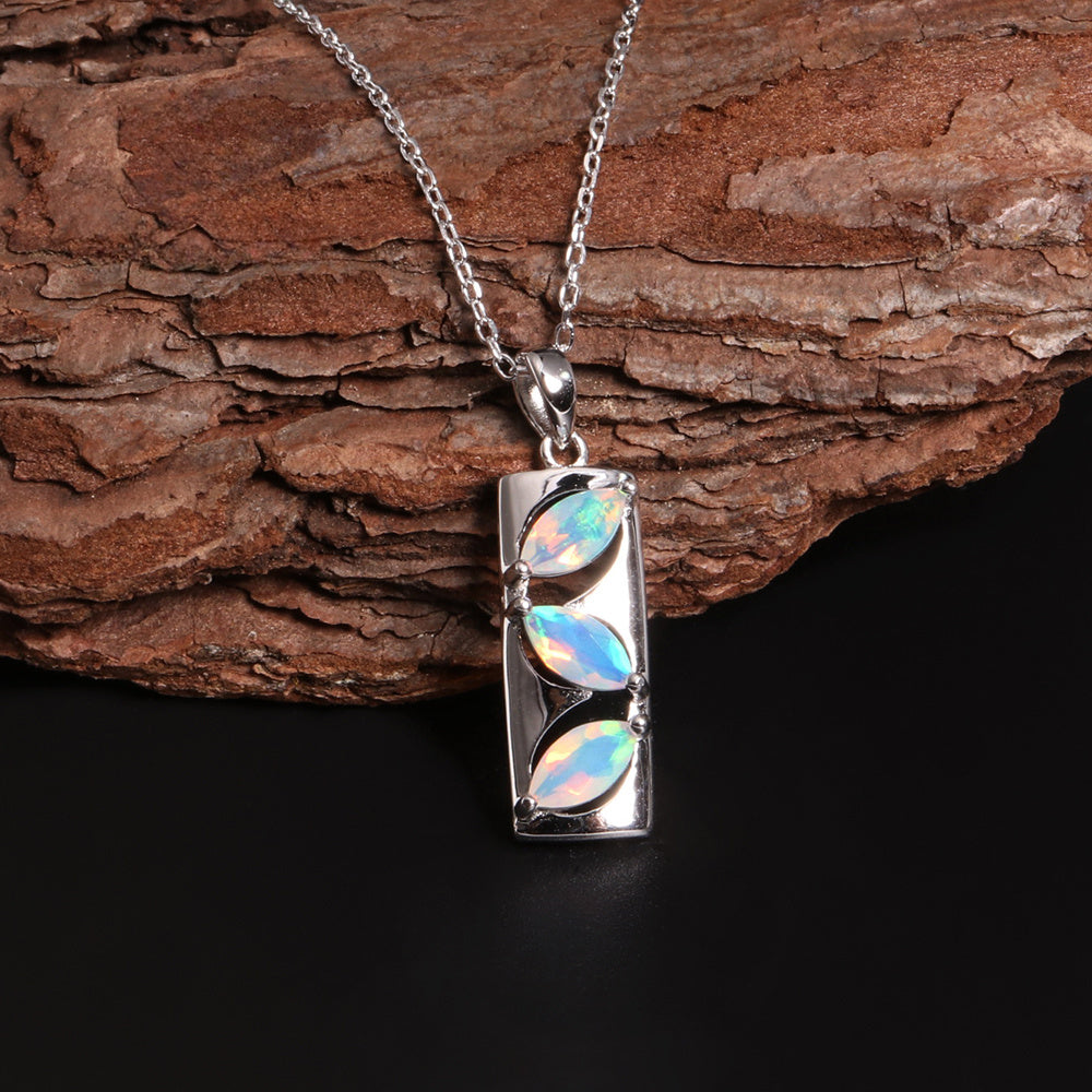 ‘Elodie’ Marquise Opal Bar Pendant