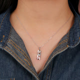 ‘Elodie’ Marquise Opal Bar Pendant – on neck