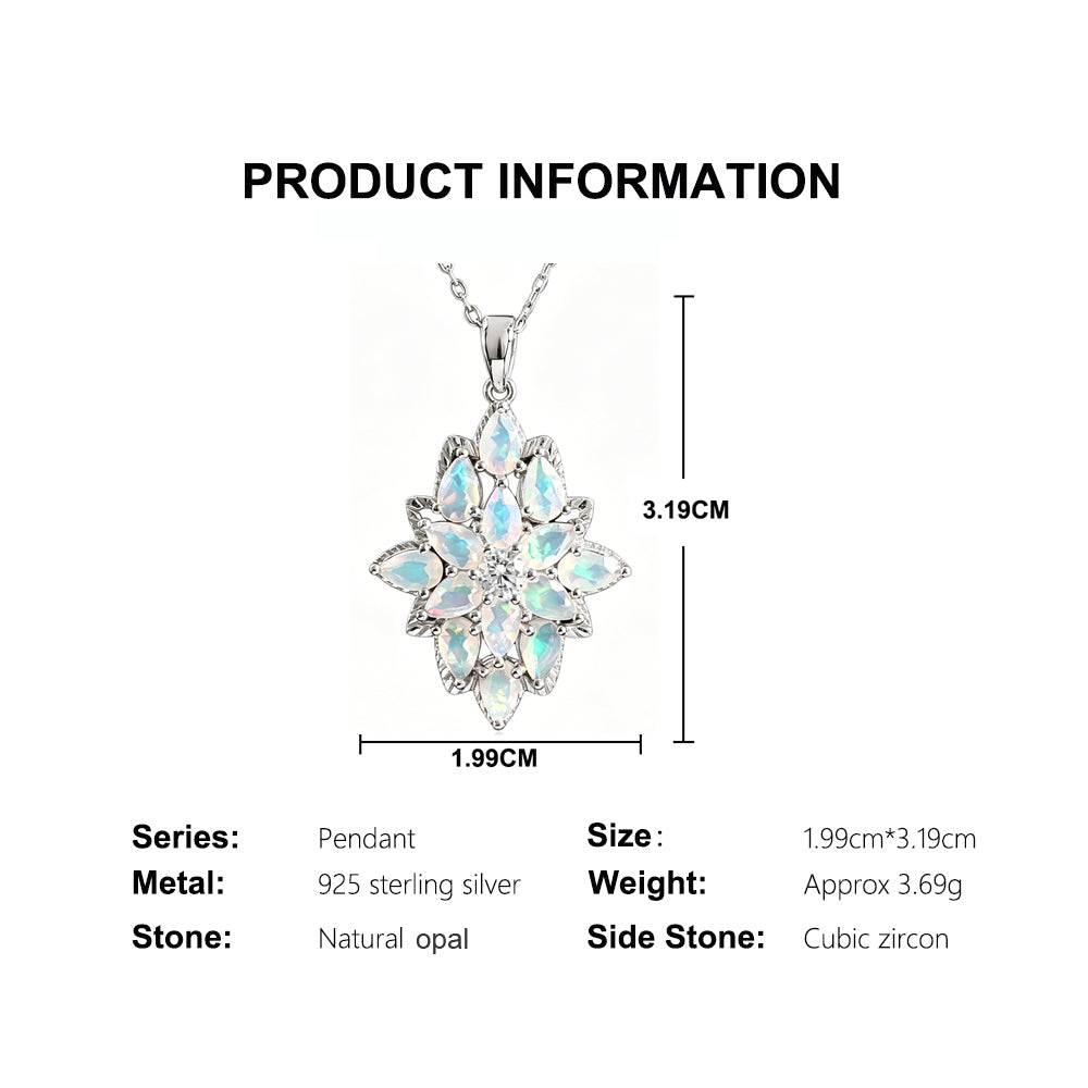 ‘Winnie’ Marquise Opal Cluster Pendant – dimensions
