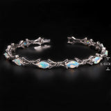 ‘Melrose’ Marquise Opal Cross Link Bracelet – dimensions silver