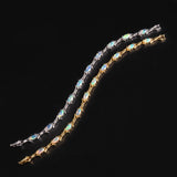 ‘Melrose’ Marquise Opal Cross Link Bracelet – both colors
