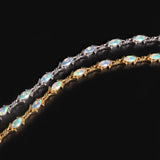 ‘Melrose’ Marquise Opal Cross Link Bracelet – both colors detail