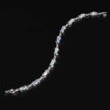 ‘Melrose’ Marquise Opal Cross Link Bracelet – draped silver