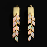 ‘Maple’ Marquise Opal Leaf Drop Earrings