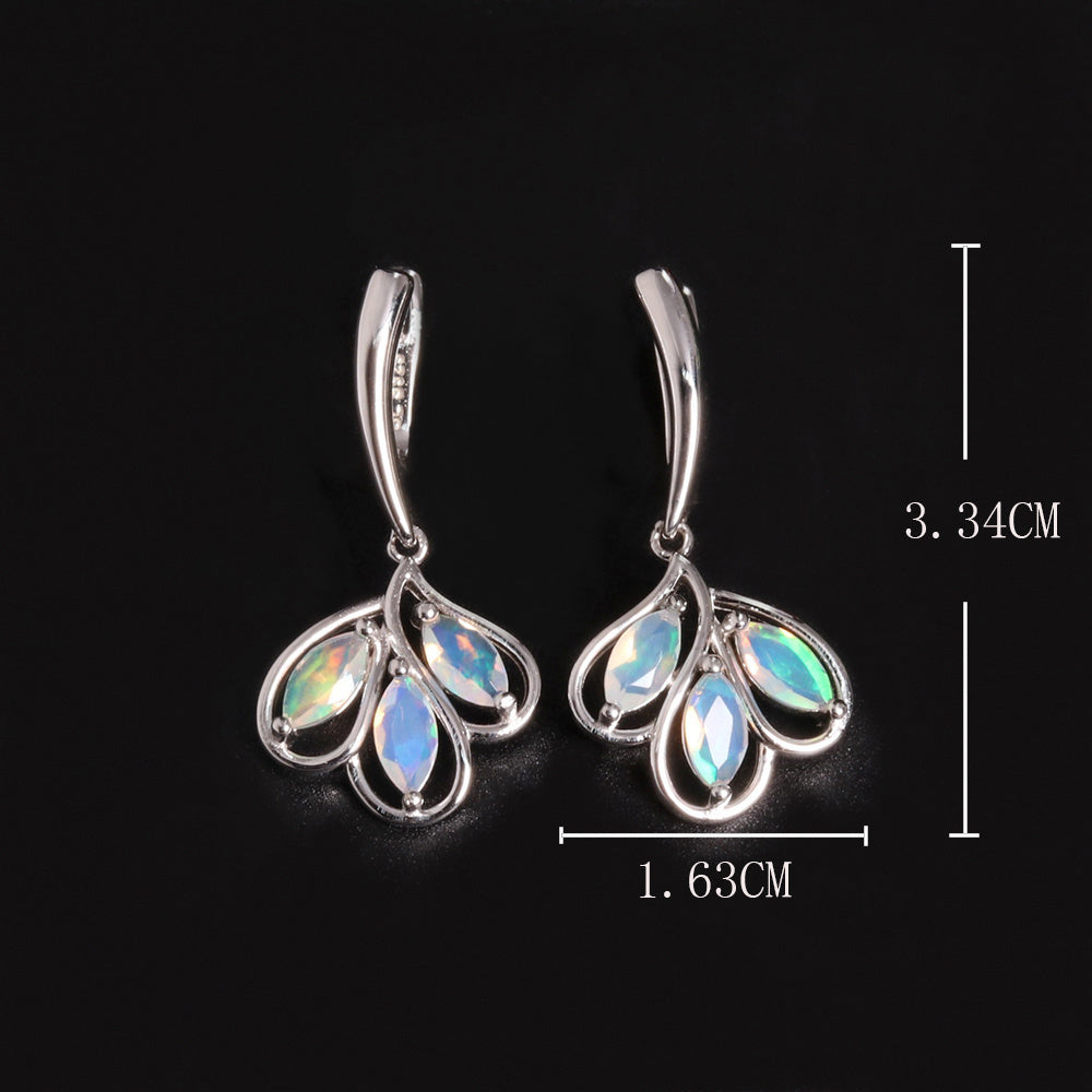 ‘Laurel’ Marquise Opal Leaf Drop Earrings – dimensions