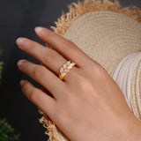 ‘Magnolia’ Marquise Opal Leaf Gold Ring – on hand