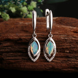 ‘Marlowe’ Marquise Opal Open Drop Earrings – on wood