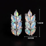 ‘Tawny’ Marquise Opal Wheat Huggie Earrings – dimensions