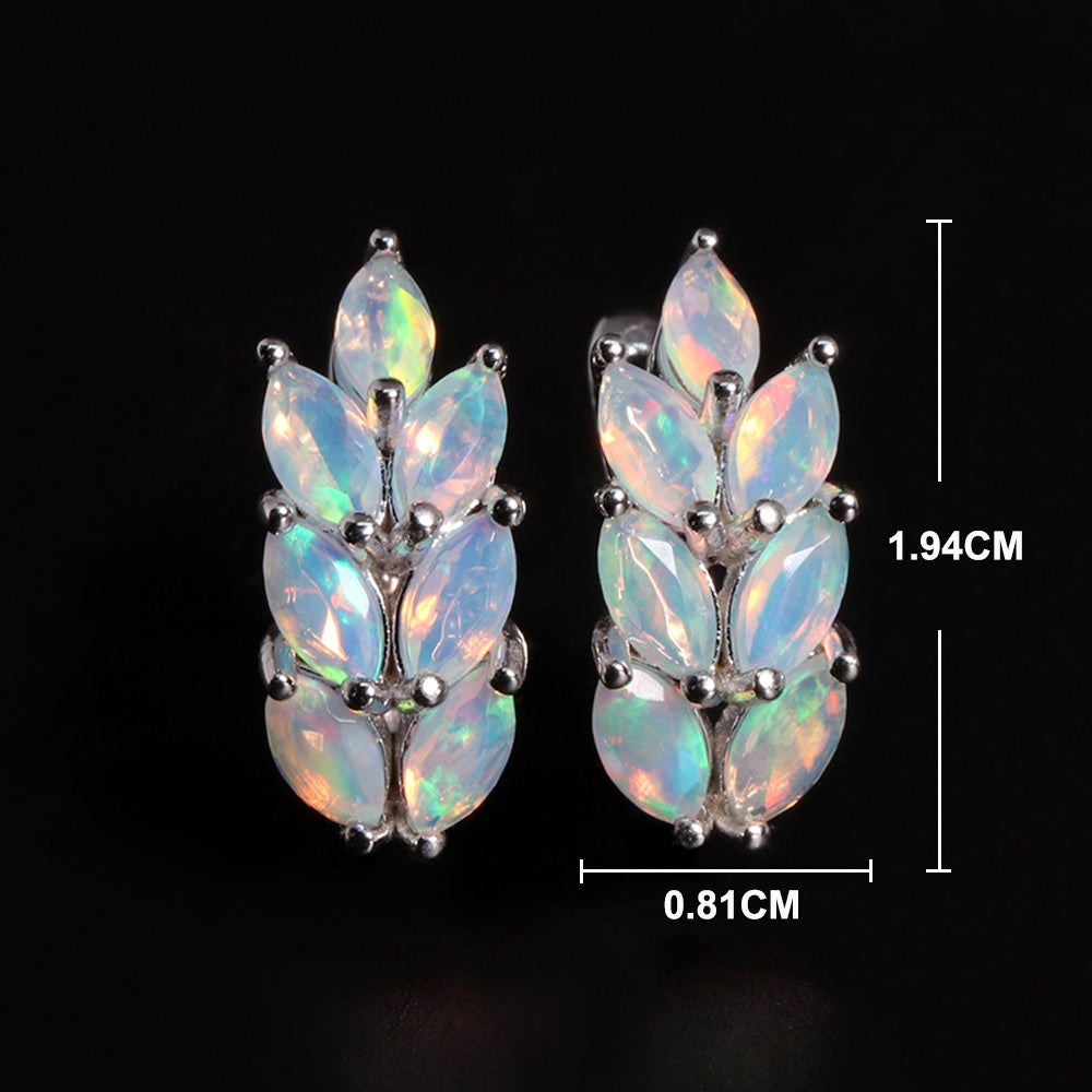 ‘Tawny’ Marquise Opal Wheat Huggie Earrings – dimensions