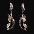 ‘Tamsin’ Mermaid Pear Opal Drop Earrings