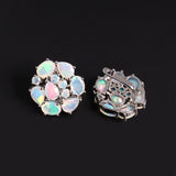 ‘Wren’ Mixed Cut Opal Cluster Earrings – back