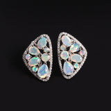 ‘Hartley’ Mixed Opal Cluster Shield Earrings