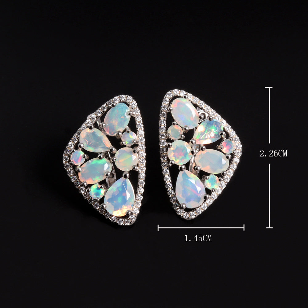 ‘Hartley’ Mixed Opal Cluster Shield Earrings – dimensions