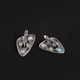 ‘Hartley’ Mixed Opal Cluster Shield Earrings – back view