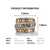 ‘Melody’ Multicolor Tourmaline Wide Band Ring – specs dimensions