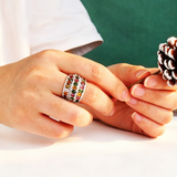 ‘Melody’ Multicolor Tourmaline Wide Band Ring – on hand