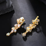 ‘Adelaide’ Opal Cluster Cascade Drop Earrings – side view