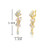 ‘Adelaide’ Opal Cluster Cascade Drop Earrings – dimensions