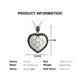 ‘Swan’ Opal Cluster Heart Pendant Necklace – product info dimensions