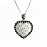 ‘Swan’ Opal Cluster Heart Pendant Necklace – necklace only