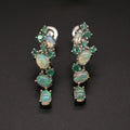 ‘Blakely’ Opal Emerald Cluster Drop Earrings