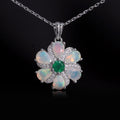 ‘Bridie’ Opal Flower Green Agate Pendant