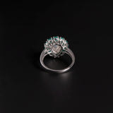 ‘Tillie’ Opal Green Agate Flower Ring – back