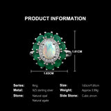 ‘Imogen’ Opal Green Agate Halo Ring – specs dimensions