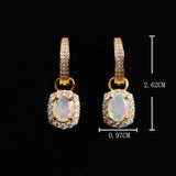 ‘Birdie’ Opal Halo Charm Huggie Earrings – dimensions