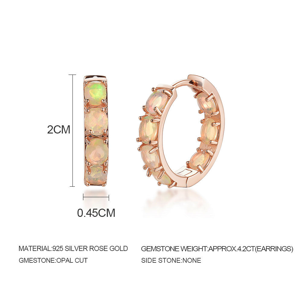 ‘Betty’ Opal Hoop Earrings Ring Set – earring dimensions