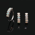 ‘Lacey’ Opal Row Ring Earring Set