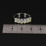 ‘Lacey’ Opal Row Ring Earring Set – ring with ruler