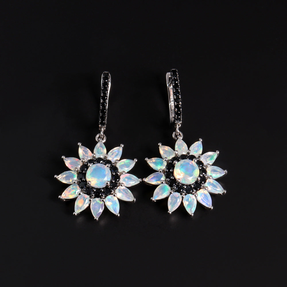 ‘Sunny’ Opal Sunflower Drop Earrings