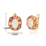 ‘Finch’ Opal Tourmaline Flower Halo Earrings – dimensions