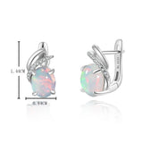 ‘Cedar’ Oval Cabochon Opal Leaf Earrings – dimensions