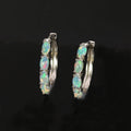 ‘Skye’ Oval Gemstone Row Hoop Earrings