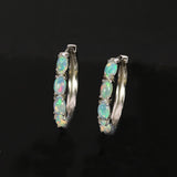 ‘Skye’ Oval Gemstone Row Hoop Earrings