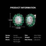 ‘Kallista’ Oval Opal Agate Halo Set – earring specs