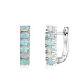 ‘Stevie’ Oval Opal Bar Huggie Earrings