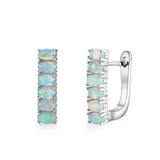‘Stevie’ Oval Opal Bar Huggie Earrings