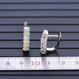 ‘Stevie’ Oval Opal Bar Huggie Earrings – with ruler