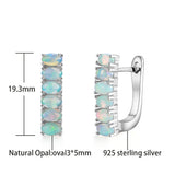 ‘Stevie’ Oval Opal Bar Huggie Earrings – dimensions