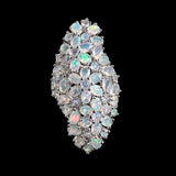 ‘Mattie’ Oval Opal Cluster Cocktail Ring – top view