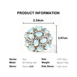 ‘Leigh’ Oval Opal Cluster Cocktail Ring – dimensions