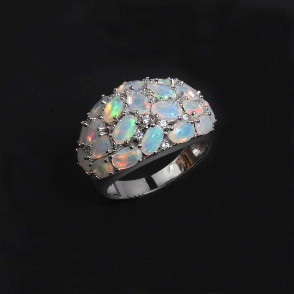 ‘Addie’ Oval Opal Cluster Dome Ring