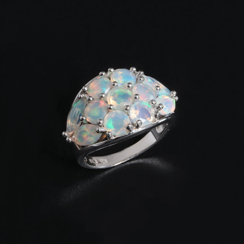‘Hattie’ Oval Opal Cluster Dome Ring
