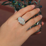 ‘Hattie’ Oval Opal Cluster Dome Ring – on hand